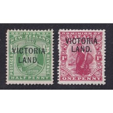 NUEVA ZELANDA, VICTORIA LAND  1911 Yv 1/2 SERIE COMPLETA DE ESTAMPILLAS NUEVAS CON GOMA ANTARTIDA MUY RARAS 880 €